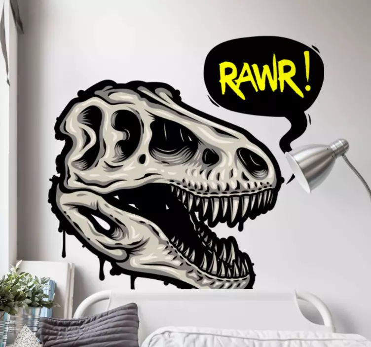 Tegneserie dinosaurhode dinosaur sticker - Tenstickers