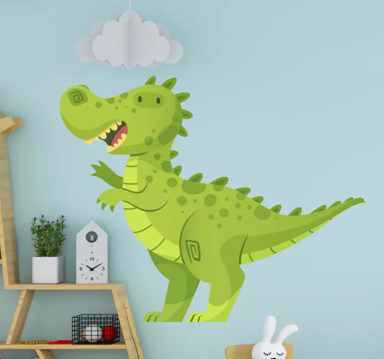 Tegneserie grønn dinosaur barn wallstickers - Tenstickers