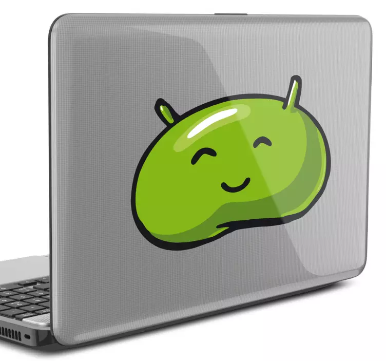 Tegneserie om bærbar datamaskin med android-logo - Tenstickers