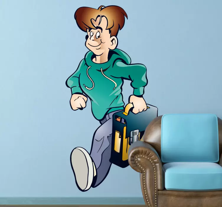 Tegneseriefigur som løper klistremerke dyr - Tenstickers