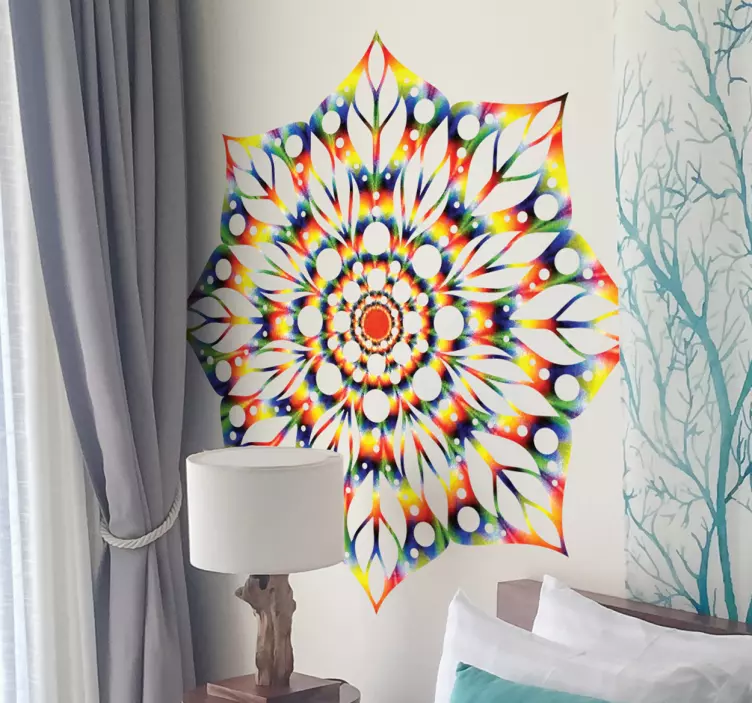 Tie-dye mandala veggklistremerke - Tenstickers