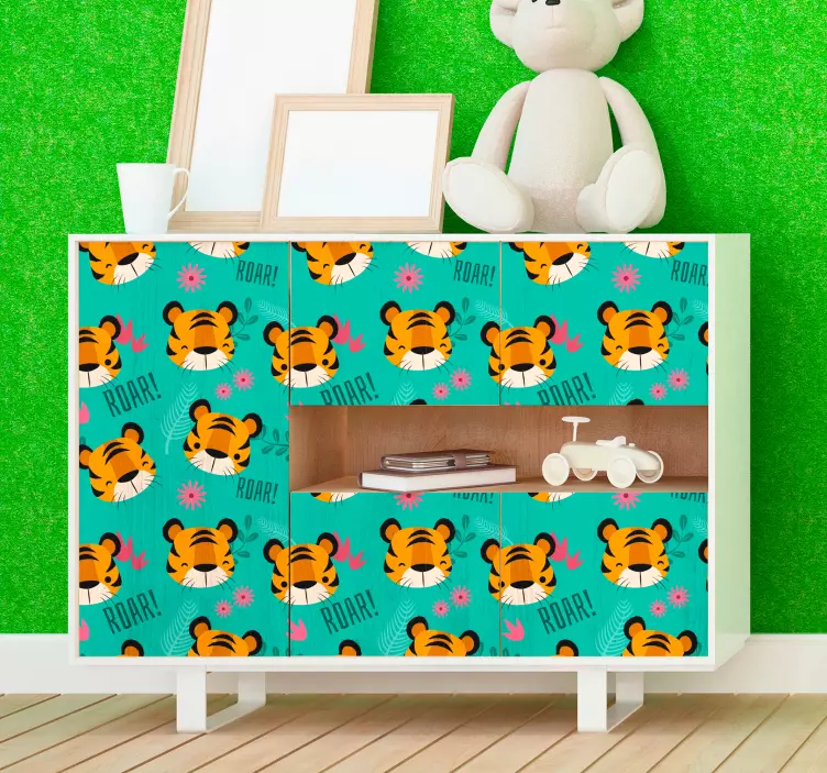 Tigers hodet animalsk vegg klistremerke - Tenstickers