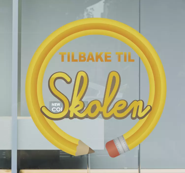 Tilbake til skolen med blyant butikkvindueskilt - Tenstickers