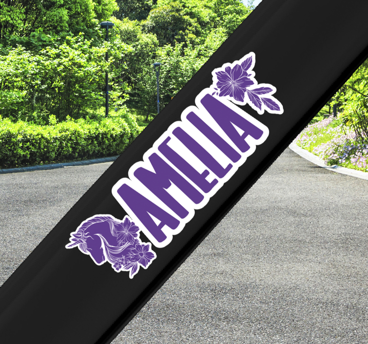 Enhjørninger blomster egendefinert klistremerke til sykkel - Tenstickers