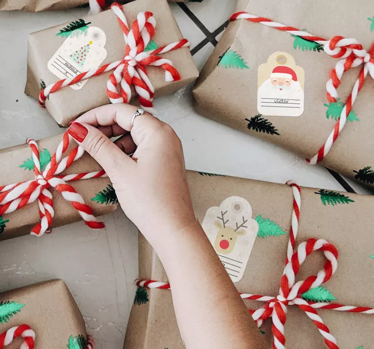 Tilpassede julegaveetiketter klistremerker jul - Tenstickers
