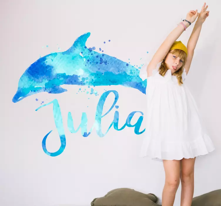 Tilpasset delfin vann tekstur fisk vegg klistremerke - Tenstickers