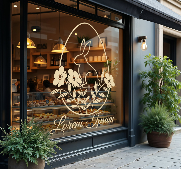 Tilpasset påskedag tekst butikkvinduer klistremerke - Tenstickers