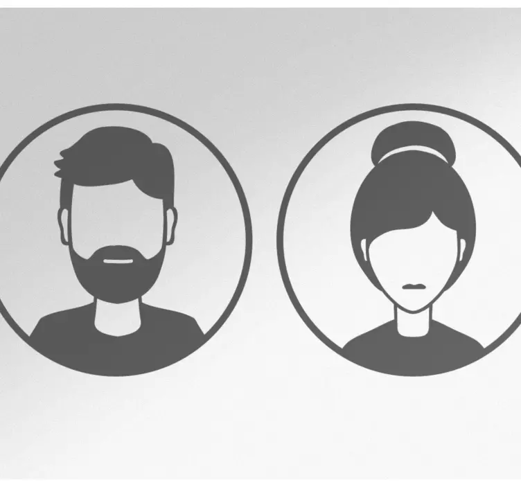 Toalett mann kvinne skilt døroverføringsbilde - Tenstickers