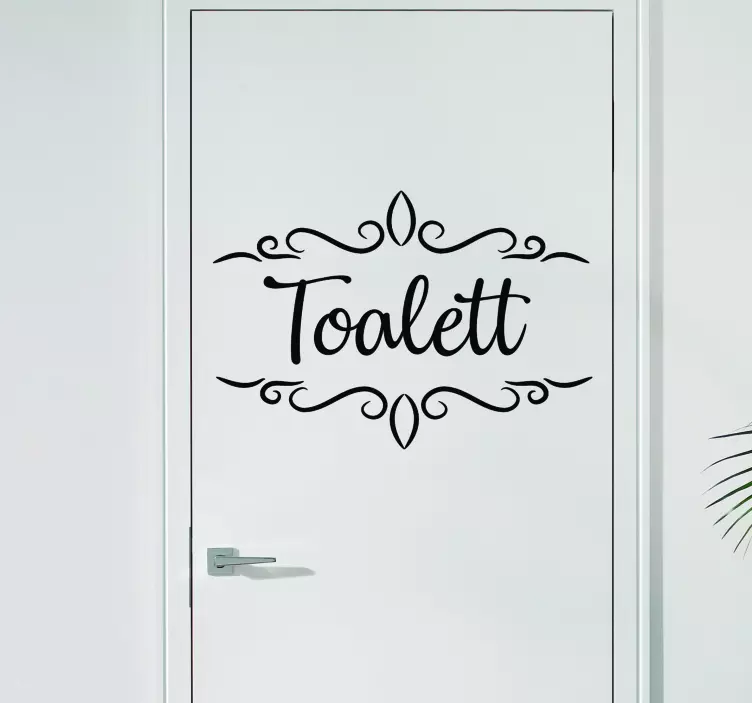 Toalett tekst på dør vinyl tegn - Tenstickers