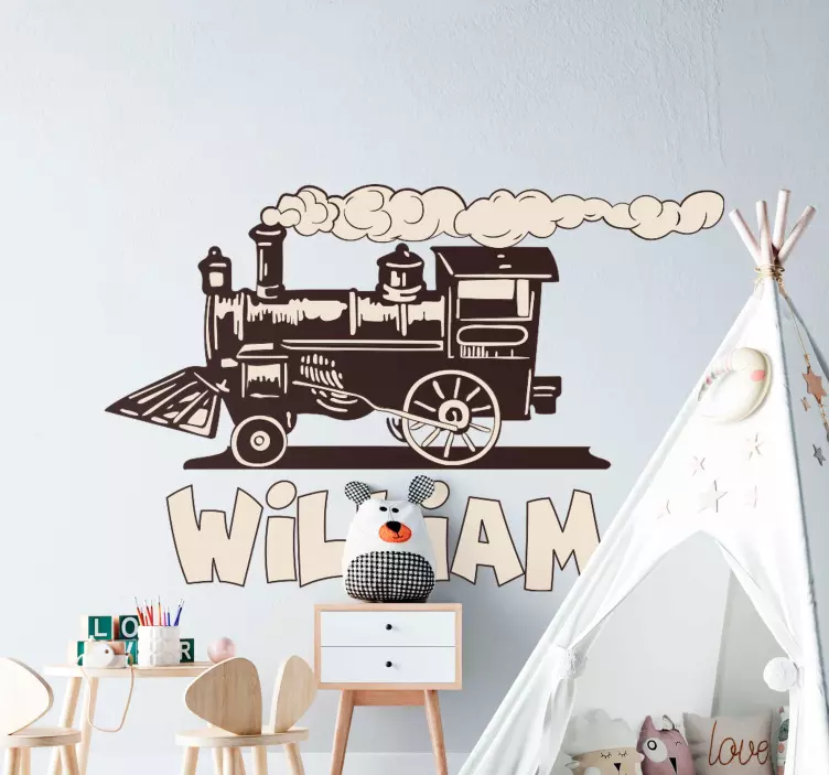 Tog med navn personlig klistremerke - Tenstickers