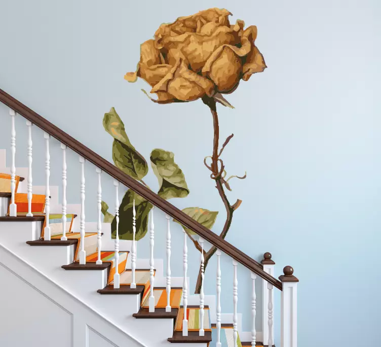 Tørket farget rose blomst wallstickers - Tenstickers