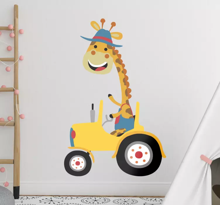 Traktor kontur illustrasjons klistremerke - Tenstickers