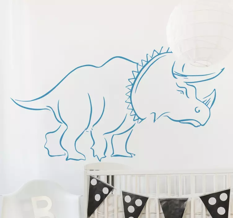 Triceratops dinosaur veggklistremerke - Tenstickers