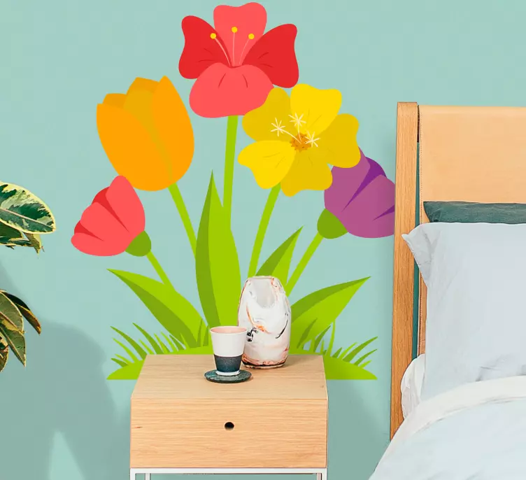 Tulipaner i alle farger blomsterklistremerke - Tenstickers
