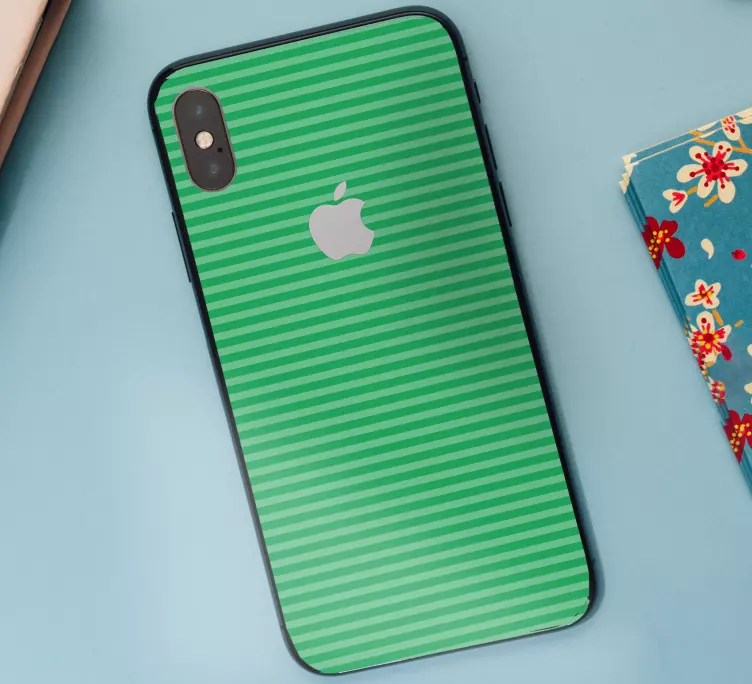 Turkis farge med striper iphone skin - Tenstickers