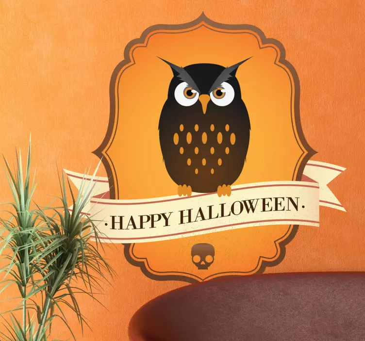 Ugle halloween skilt vegg klistremerke - Tenstickers
