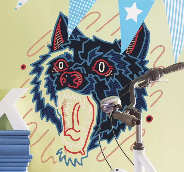 Ulv, ansikt, vektor, vill dyr, dekal - Tenstickers