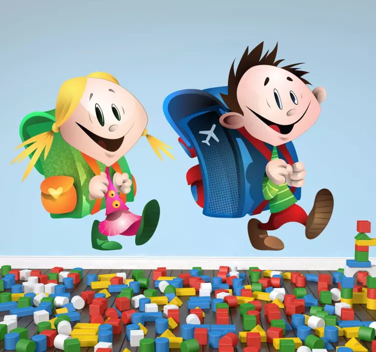 Unge studenter veggklistremerke - Tenstickers