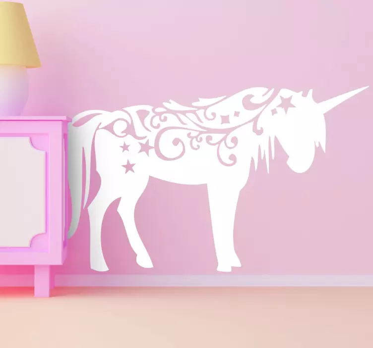 Unicorn veggdekal for barn - Tenstickers