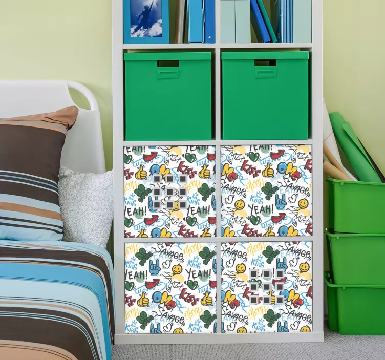 Urban graffiti doodle klistremerke møbler - Tenstickers