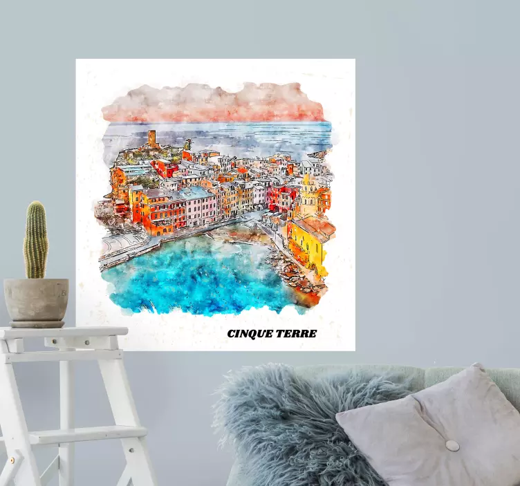 Utsikt over cinque terre klistremerke dyr - Tenstickers