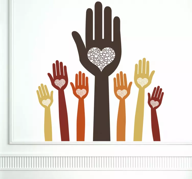 Utstillingsvindu med hjerter klistremerke - Tenstickers