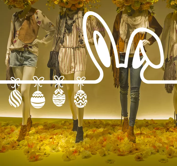 Utstillingsvindu påskevegg klistremerke - Tenstickers