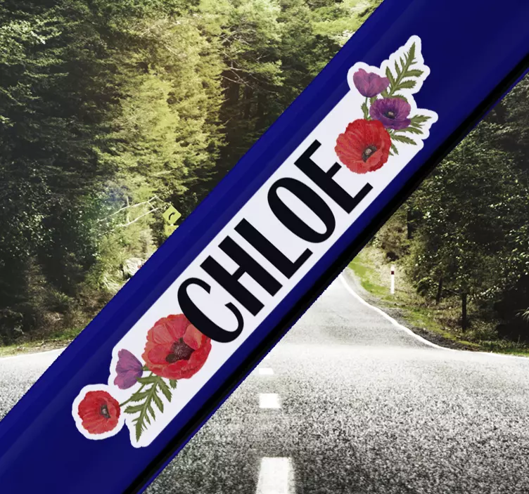 Valmue sykkel tilpasses blomstervegg klistremerke - Tenstickers