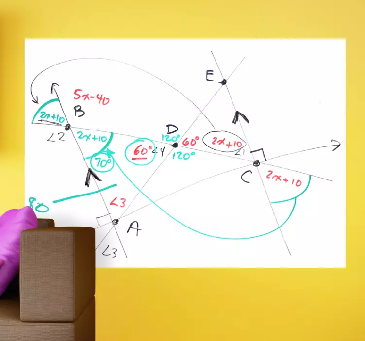 Vanlig whiteboard overflate klistremerke - Tenstickers