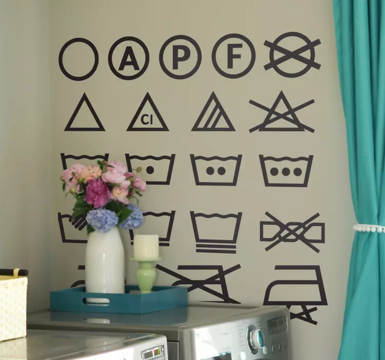 Vaskemaskinikoner signerer klistremerker - Tenstickers