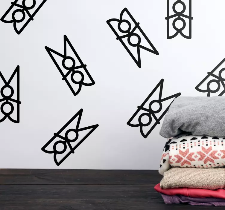 Klesvask pinsett butikkvindu klistremerke - Tenstickers