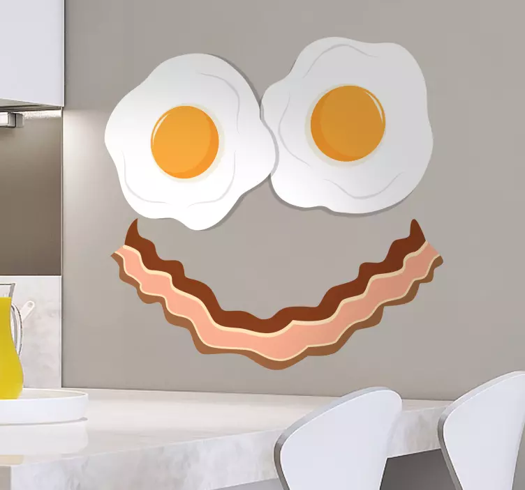 Veggdekal bacon og egg - Tenstickers