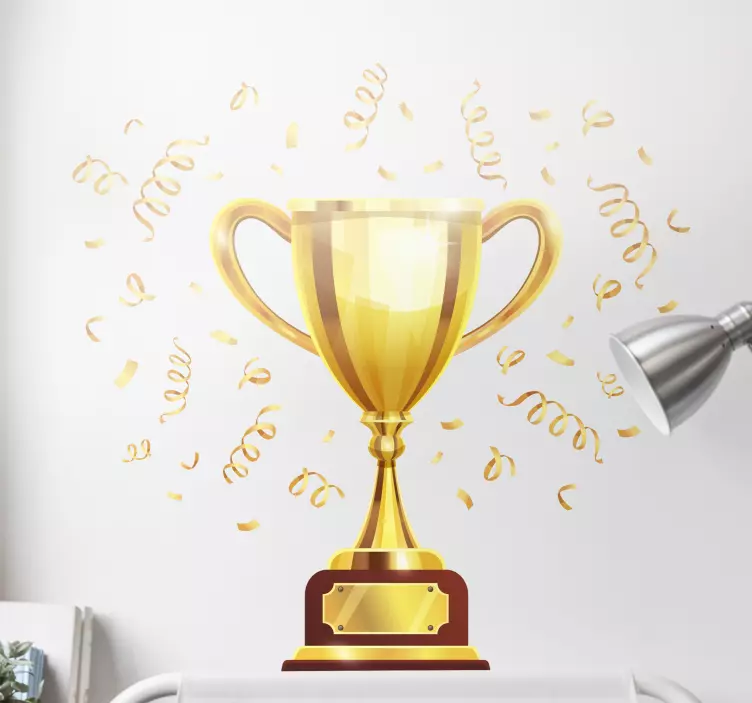 Trofé og konfetti veggklistremerke - Tenstickers