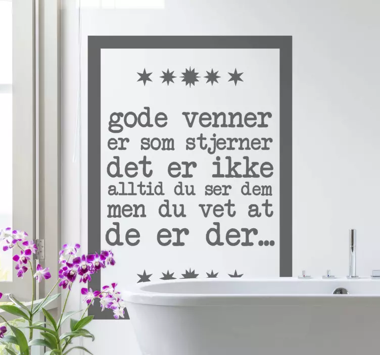 Venner er som stjerner wallstickers sitater - Tenstickers