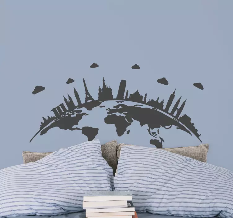 Verdenskart med historisk monument - Tenstickers