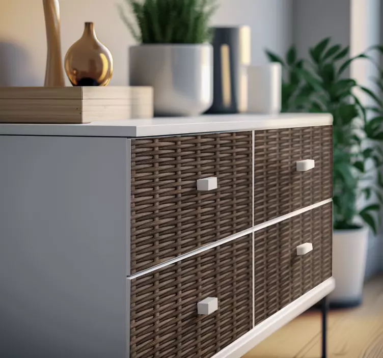 Vevd rattan klistremerke møbler - Tenstickers