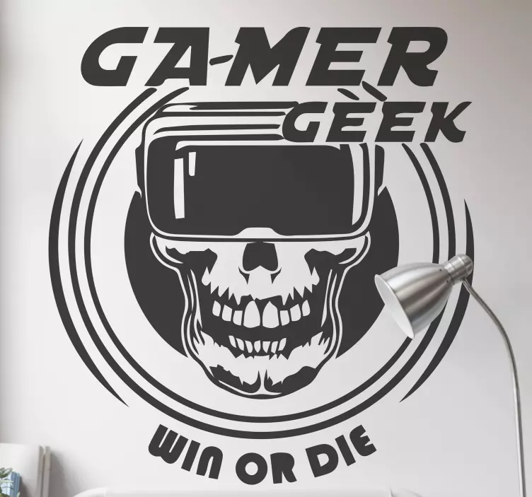 Videospill-klistremerke gamer skalle design - Tenstickers