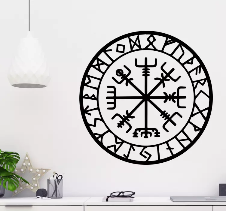 Viking kompass ornament klistremerke - Tenstickers