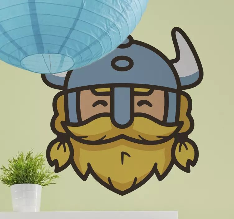 Viking morsomme smilende ansikts karakter klistremerker - Tenstickers