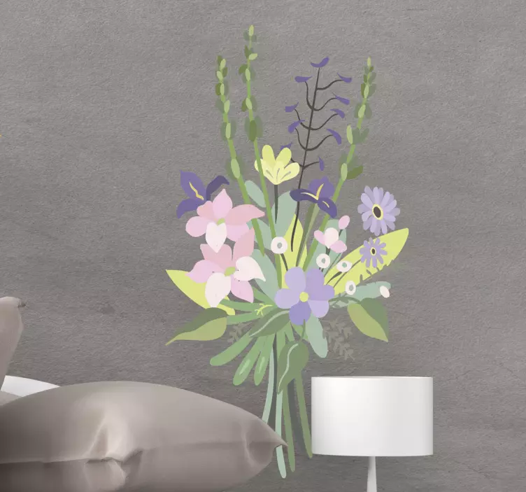 Vill blomster bukett blomst vegg klistremerke - Tenstickers