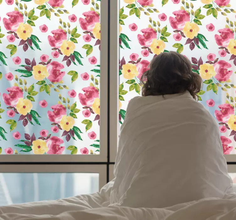 Vindueslimende ville blomster - Tenstickers