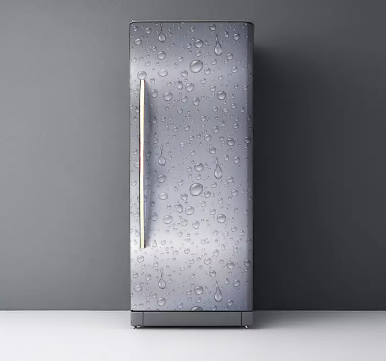 Tekstur grå med dråper kjøleskap klistremerke - Tenstickers