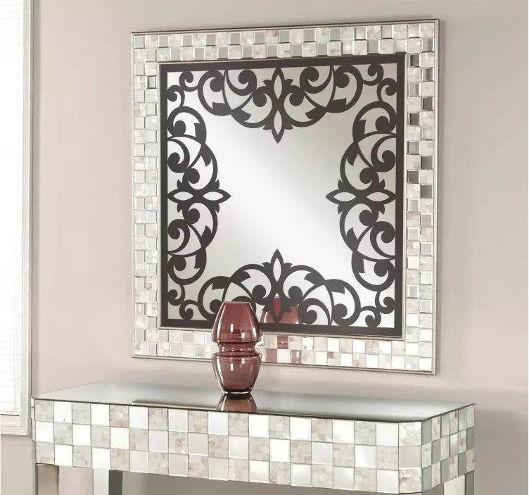 Vintage blomsteramme veggoverføringsbilde - Tenstickers