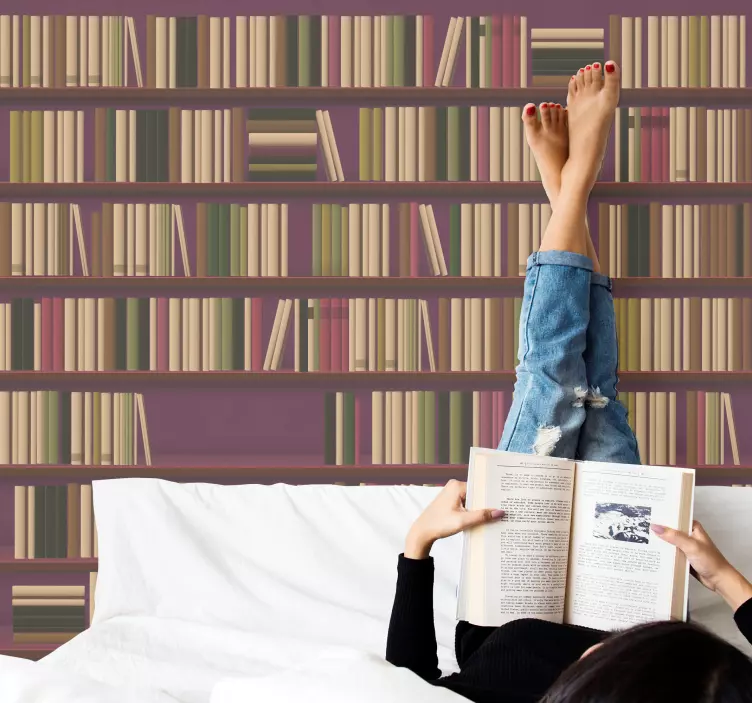 Vintage bokhylle vintage klistremerker - Tenstickers