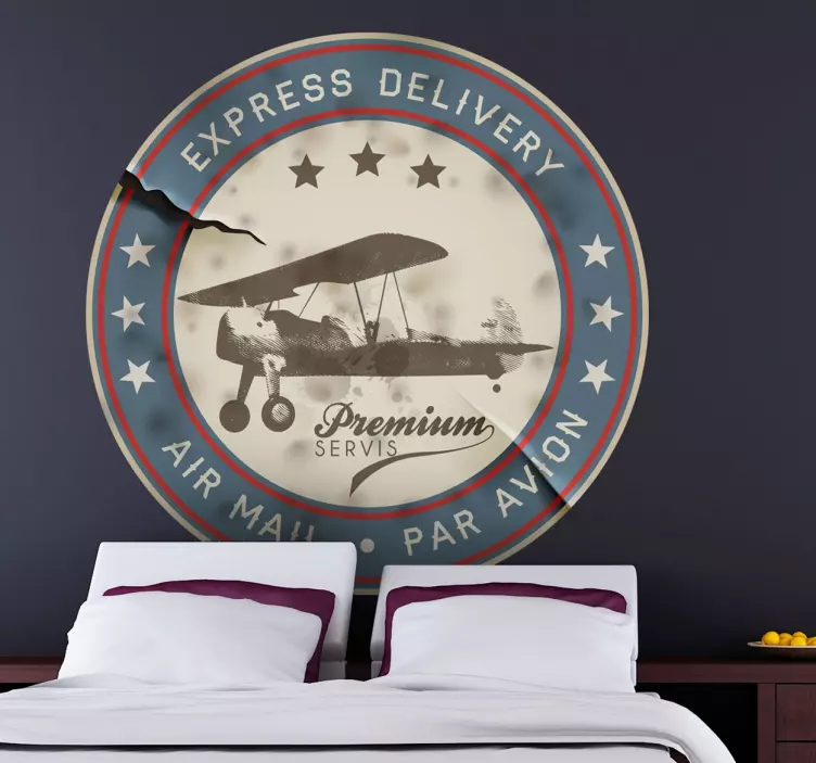 Vintage fly luft post dekal - Tenstickers