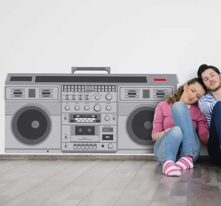 Vintage kassettspiller dekorativt klistremerke - Tenstickers