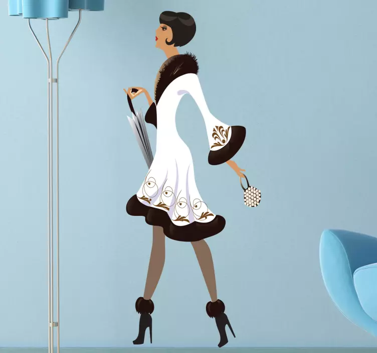 Vintage lady klistremerke - Tenstickers