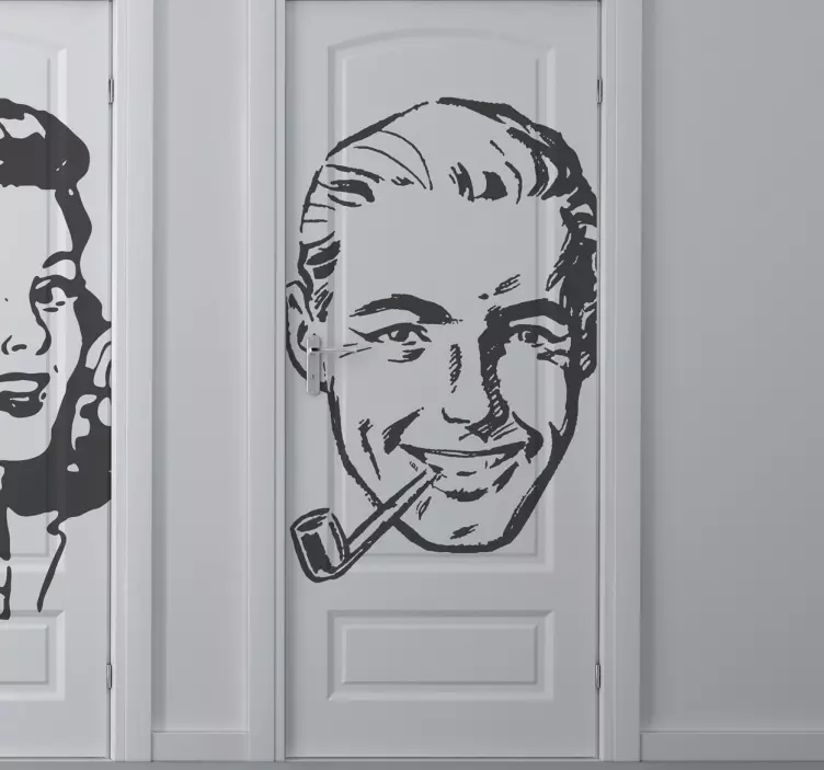 Vintage mann klistremerke - Tenstickers