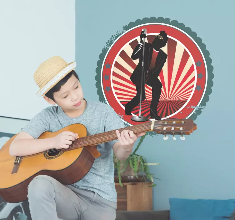 Vintage rock singer klistremerke - Tenstickers