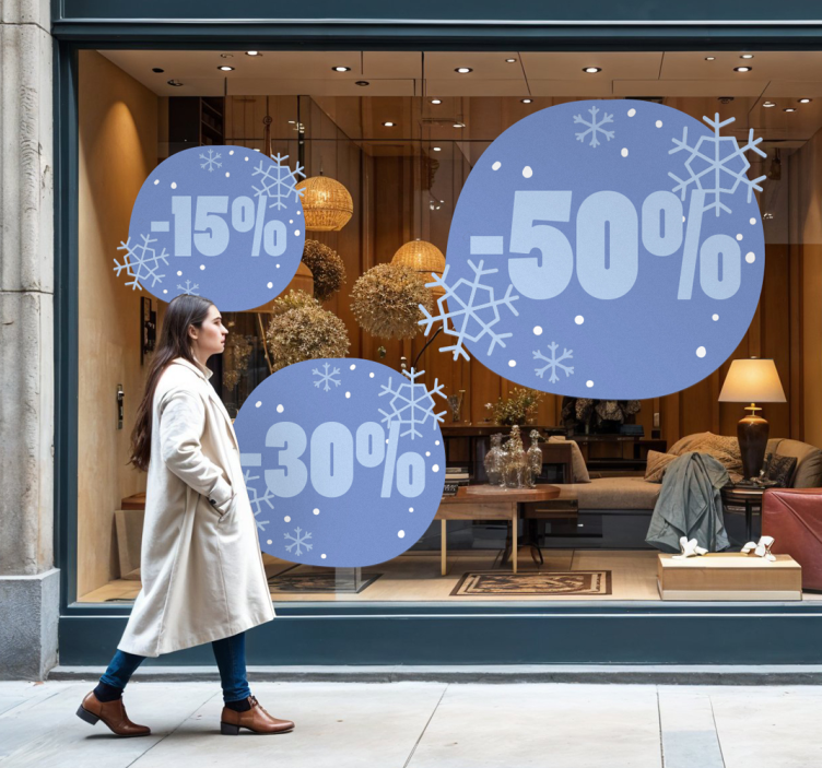 Vinterrabatt salgsklistremerke - Tenstickers